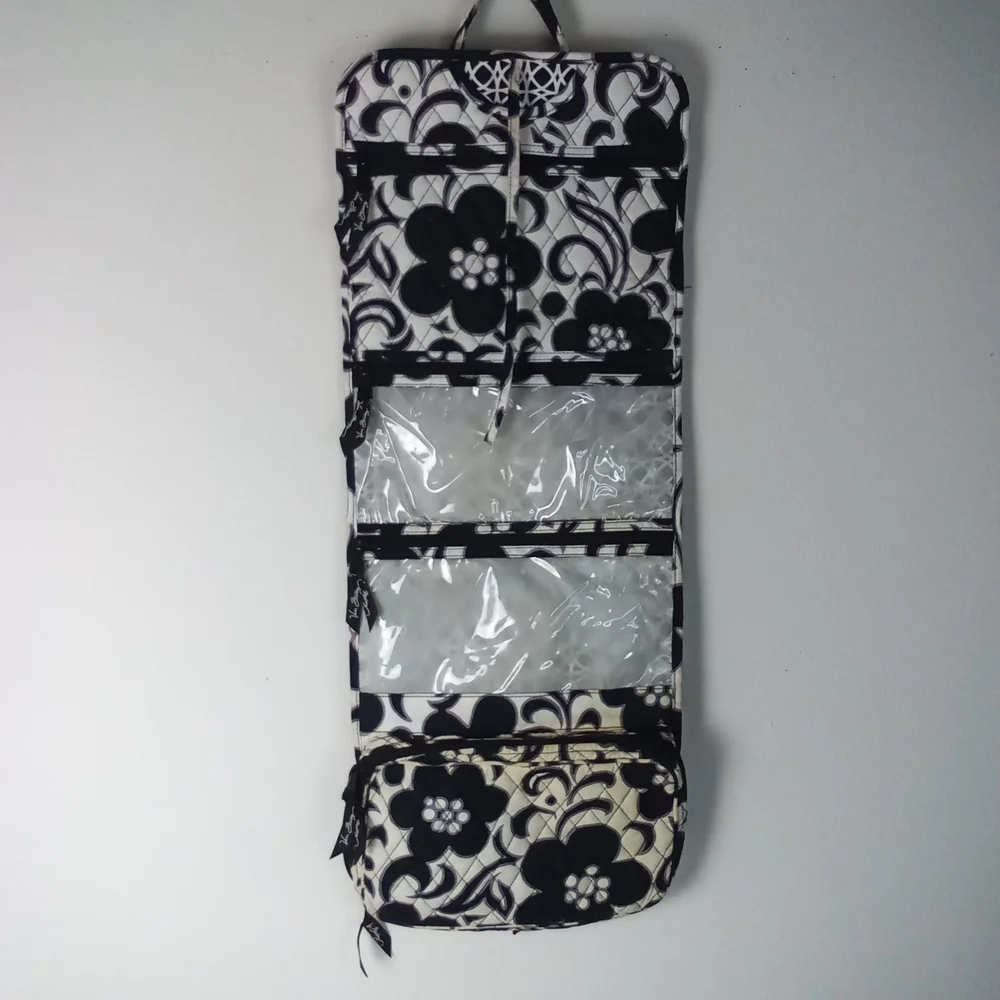 Vera Bradley Hanging Organizer Cosmetic Bag Night And Day Print Preppy Travel